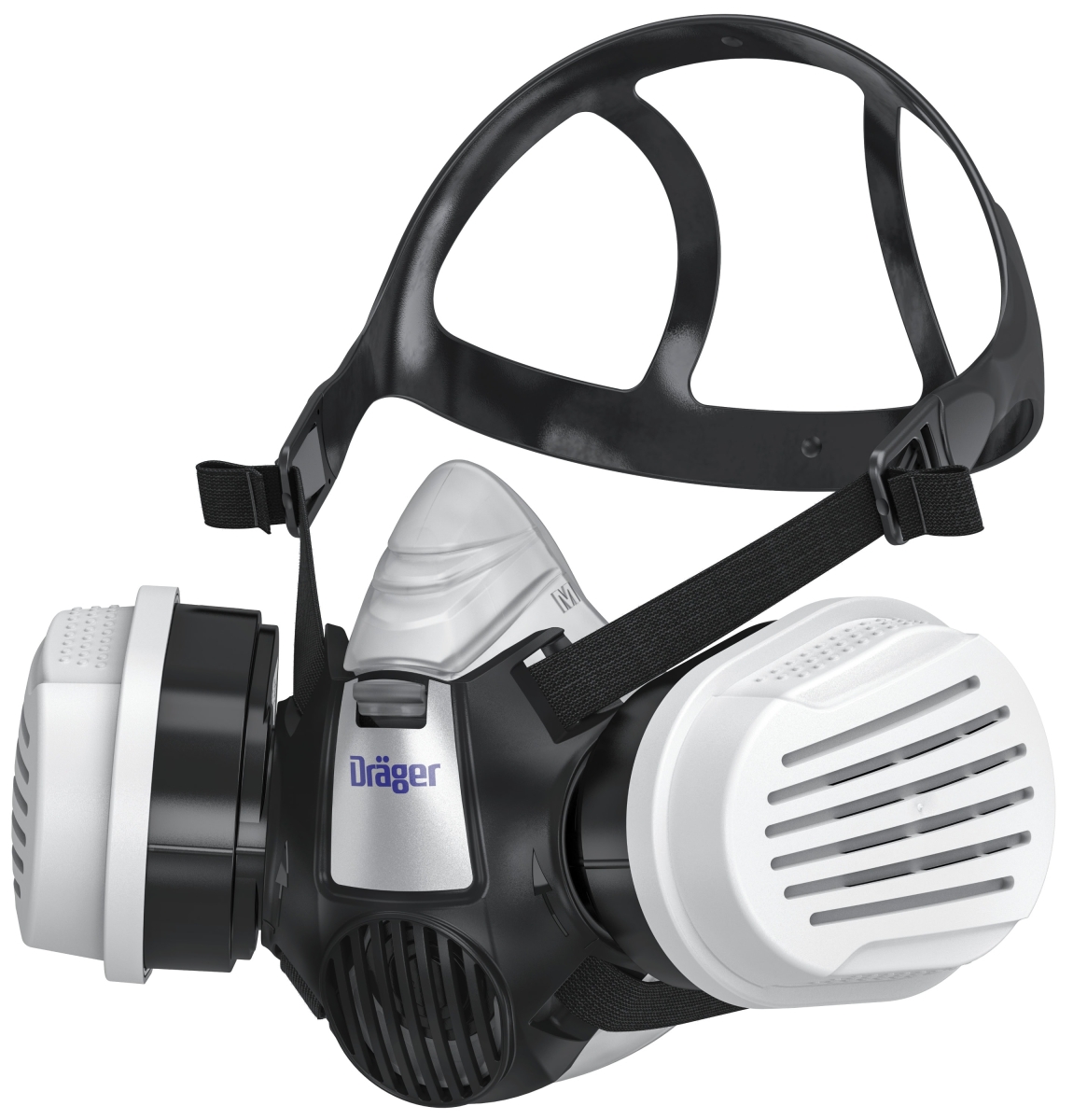 Dräger® X-plore® 3300 Gasmaske / Halbmaske Chemiearbeiter Set 3708072, Größe L, A1B1E1K1 Hg P3 R D Kombinationsfilter, Soft TPE, Dräger® Bajonett-Klick Filteranschluss