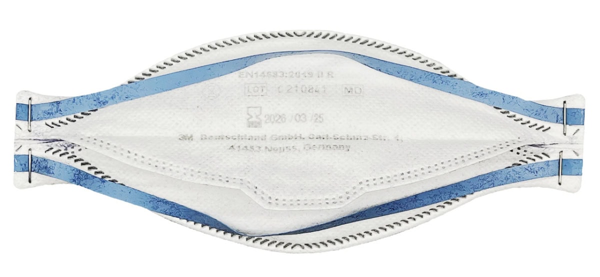 3M™ Aura™ Medizinische Atemschutzmaske 1862+, FFP2 NR D, Chirurgische Maske nach EN14683, Medizinvariante, Hygienisch einzelverpackt