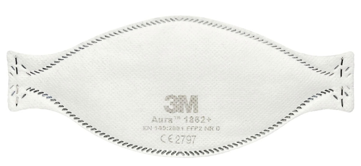 3M™ Aura™ Medizinische Atemschutzmaske 1862+, FFP2 NR D, Chirurgische Maske nach EN14683, Medizinvariante, Hygienisch einzelverpackt