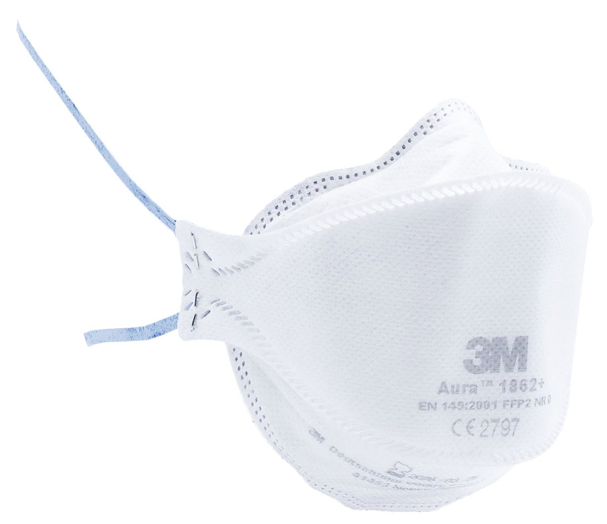 3M™ Aura™ Medizinische Atemschutzmaske 1862+, FFP2 NR D, Chirurgische Maske nach EN14683, Medizinvariante, Hygienisch einzelverpackt