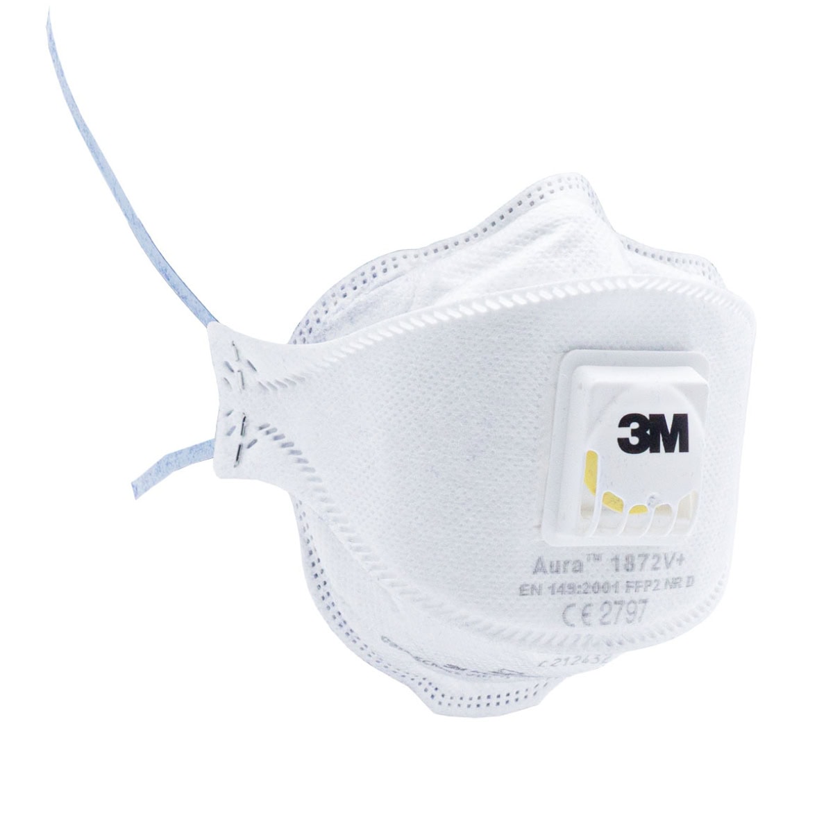 3M™ Aura™ Medizinische Atemschutzmaske 1872V+ FFP2 NR D mit Cool-Flow Ausatmenventil, Chirurgische Maske nach EN14683, Medizinvariante, Hygienisch einzelverpackt