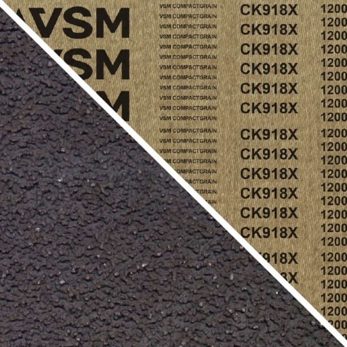 VSM COMPACTGRAIN (SIC) CK918X 731488, 100 mm x 3500 mm, S, P320, X-Polyester, Ausführung (E07), Schwarz, Schmalband mit Siliziumkarbid Granulat, Für Edelstahl und Unlegierter Stahl