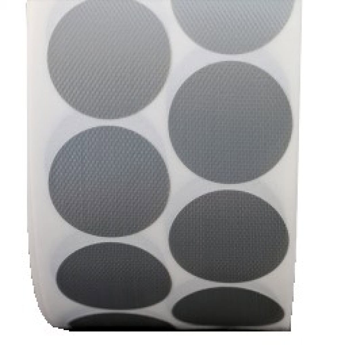 Seyffer KP30PGW061000, Ø 30 mm, 0,3 mm, Silber, Stark haftend, PE Gewebeklebepunkte, 1.000 Stück pro Rolle