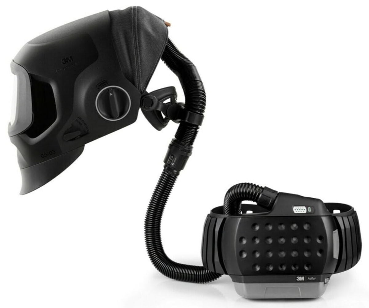 3M™ Speedglas™ Schweißmaske G5-03 Pro Air ohne Schweißfilter und Adflo™ High-Altitude Gebläseeinheit, 637700, inkl. QRS-Luftschlauch und Tasche