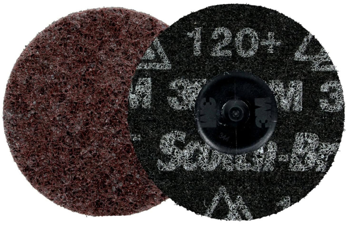 3M™ Scotch-Brite™ Roloc™ HD-DR Vliesscheibe HDDR9491, Ø 75 mm, 120+, A, Grob, Braun, 20.000 U./Min., Für Entgratungs- und Finisharbeiten