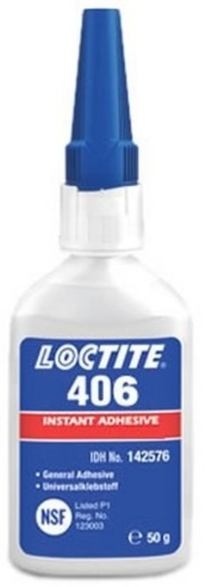 Henkel™ Loctite® 406 Sofortklebstoff, 50 g, Transparent, Für Kunstoff um Gummi