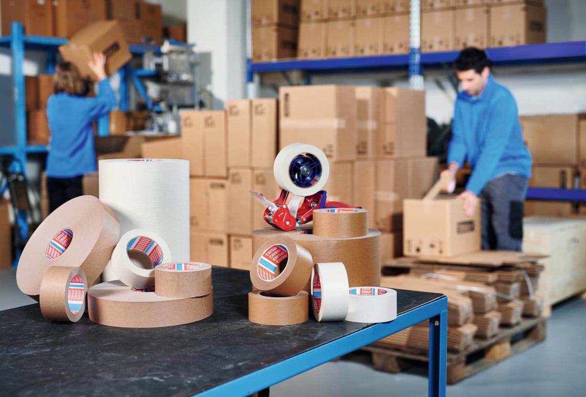 tesa® 4713, 50 mm x 50 m, 0,125 mm, Weiß, Recycling freundlich, Sortenrein, FSC® Papier Verpackungsklebeband aus verantwortungsvollen Quellen