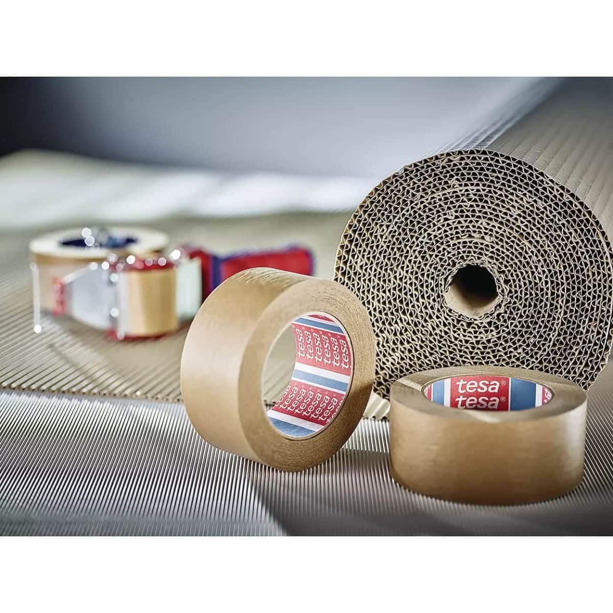 tesa® 60408, 50 mm x 50 m, 0,125 mm, Braun, PV 0, Recycling freundlich, Sortenrein, Biobasiertes FSC® Papier Verpackungsklebeband aus verantwortungsvollen Quellen
