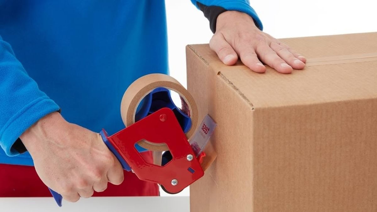 tesa® 6300, 50 mm Aufnahme, Packband Handabroller Economy für Klebebänder