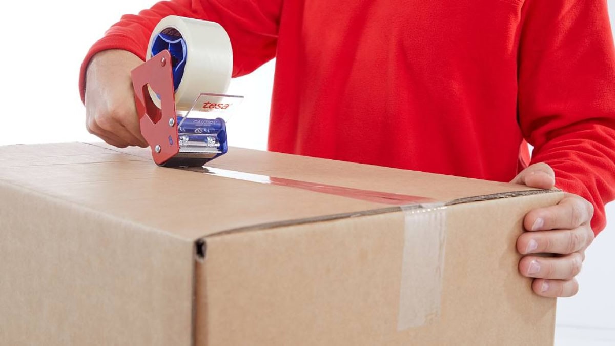 tesapack® 64014 PP, 50 mm x 66 m, Transparent, Leises Abrollen, Universal Verpackungsklebeband